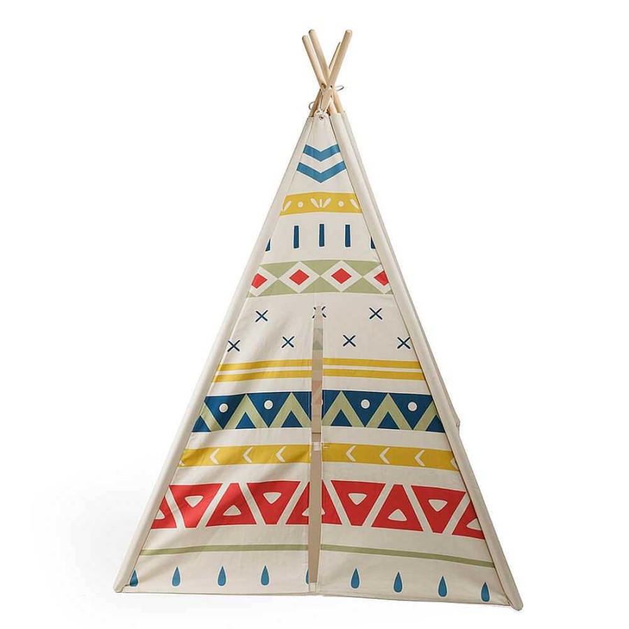 Muebles & Deco EUREKAKIDS Tipis De Tela Y Accesorios | Tienda Tipi Para Ni Os De Madera Y Tela Tribal