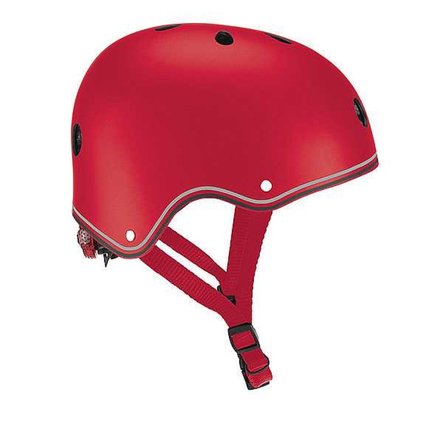 Sobre Ruedas GLOBBER Cascos Y Protectores | Casco Junior Primo Lights Rojo