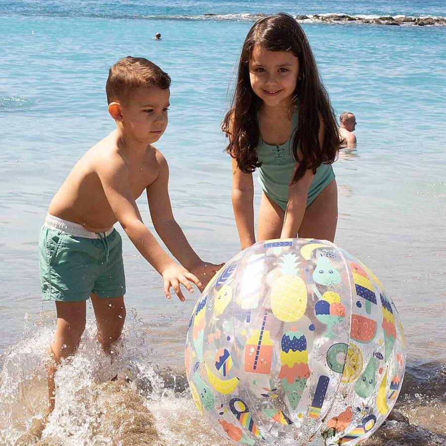 Exterior EUREKAKIDS Hinchables Y Flotatores | Pelota De Playa Hinchable 60Cm Hello Summer