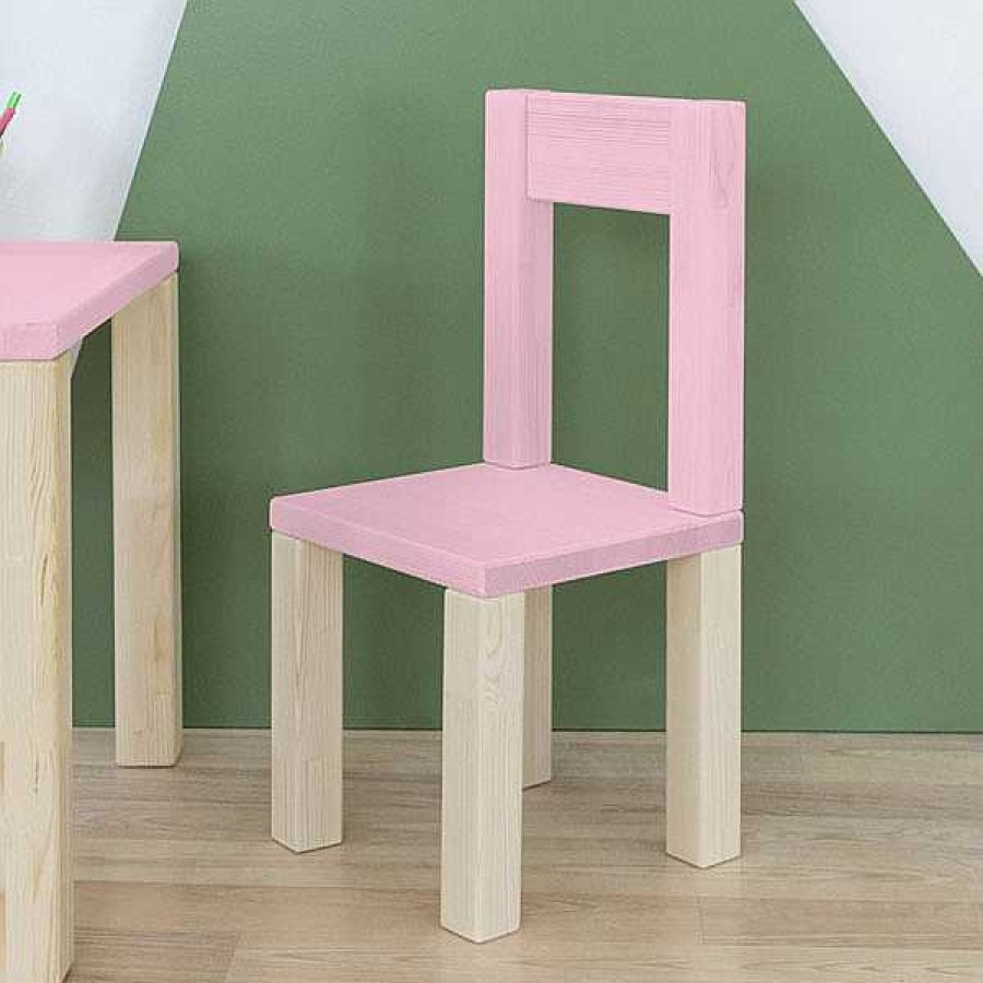 Muebles & Deco Eurekakids Mesas Y Sillas | Silla Infantil Opee Con Respaldo Rosa