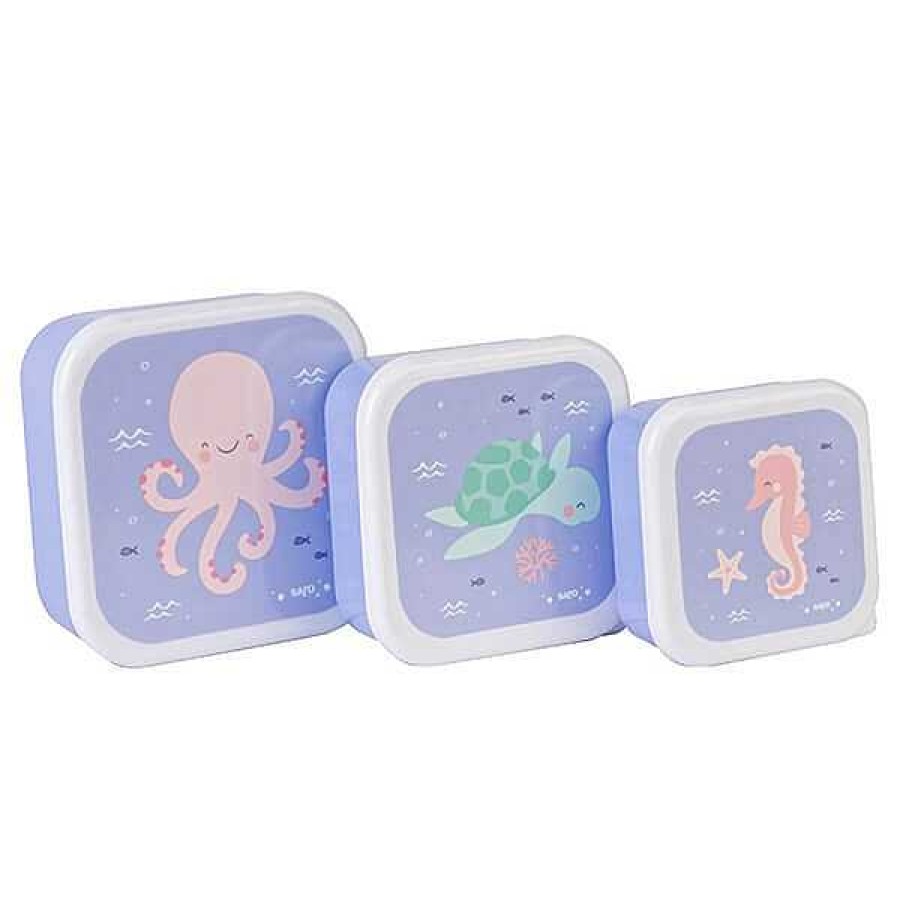 Beb S SARO Complementos Para Comer Y Alimentaci N | Set De 3 Cajitas Para El Almuerzo Color Azul