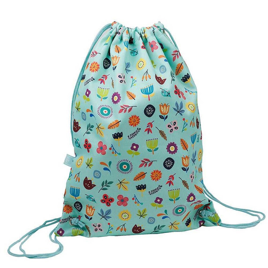 Muebles & Deco EUREKAKIDS Mochilas Y Bolsas T Rmicas | Mochila De Cuerdas Y Mochila Saco Infantil Con Estampado De Flores