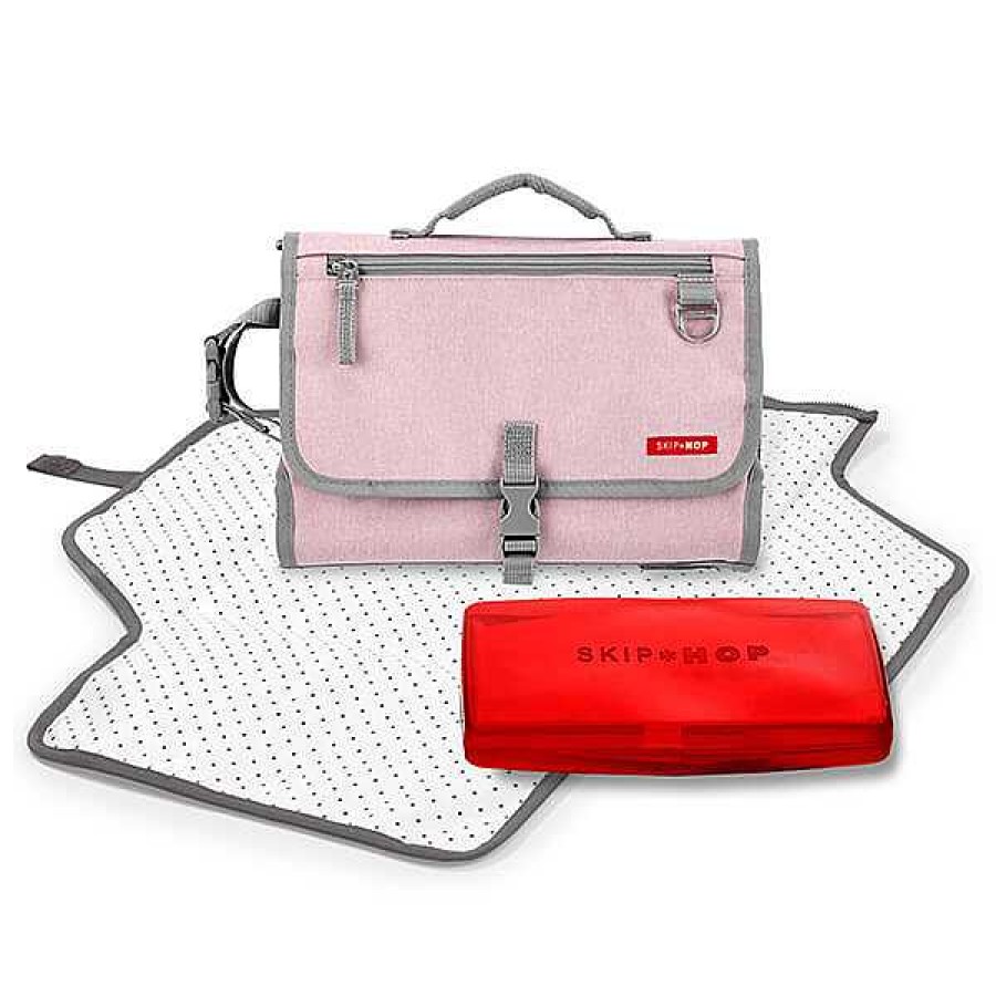 Beb S SKIP HOP Accesorios De Viaje, Paseo Y Seguridad | Cambiador Con Estuche Para Toallitas Color Rosa