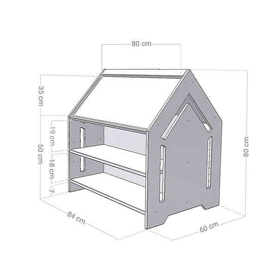 Muebles & Deco Eurekakids Muebles Montesori | Casita Y Mesa Para Dibujar Creative Gris