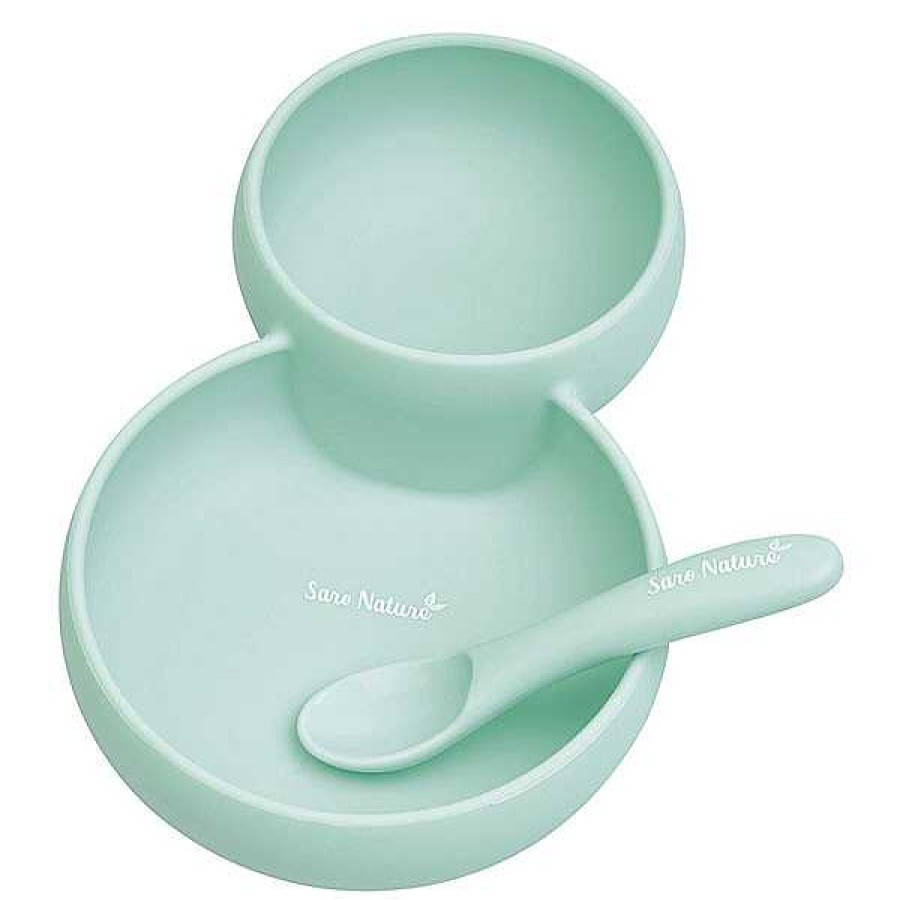 Beb S SARO Complementos Para Comer Y Alimentaci N | Set De Alimentaci N Siliciona Twin Menta