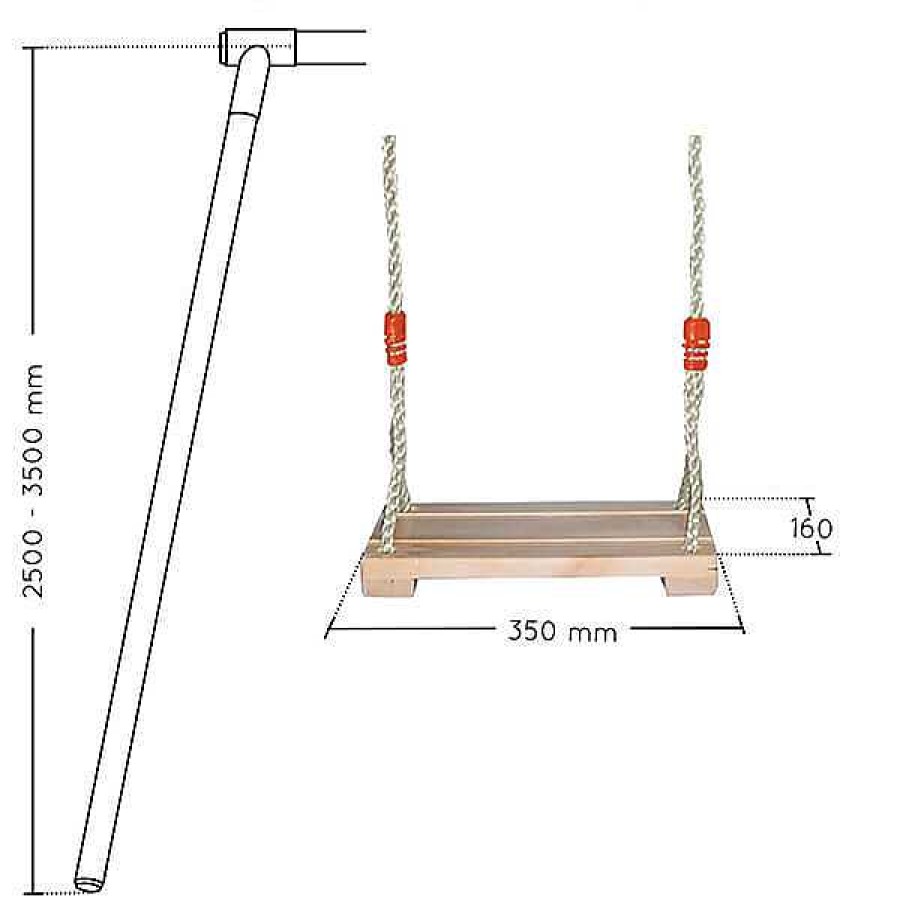 Exterior SOULET Reas De Juego | Columpio De Madera Ajustable Para P Rticos De 2,5 M A 3,5M