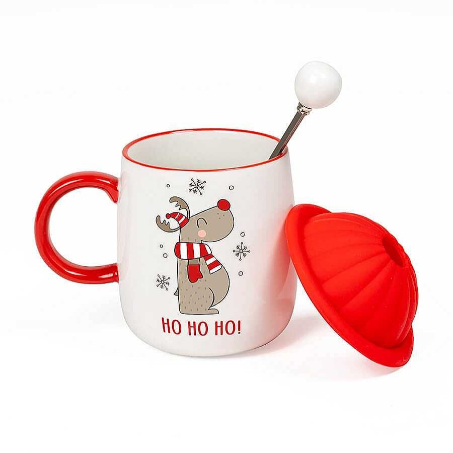 Muebles & Deco EUREKAKIDS Fiestas Y Cumplea Os Infantiles | Taza De Cer Mica De 420Ml Con Dise O Navide O - Reno