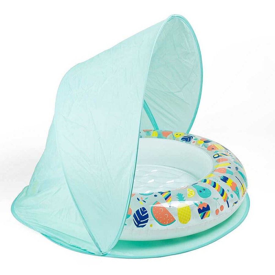 Exterior EUREKAKIDS Piscinas Y Complementos | Piscina Hinchable Para Beb S Con Parasol Hello Summer