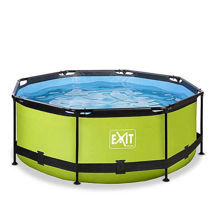 Exterior Exit Toys Piscinas Y Complementos | Piscina Redonda De 244 X 76Cm Color Verde Lima Con Bomba De Filtraci N