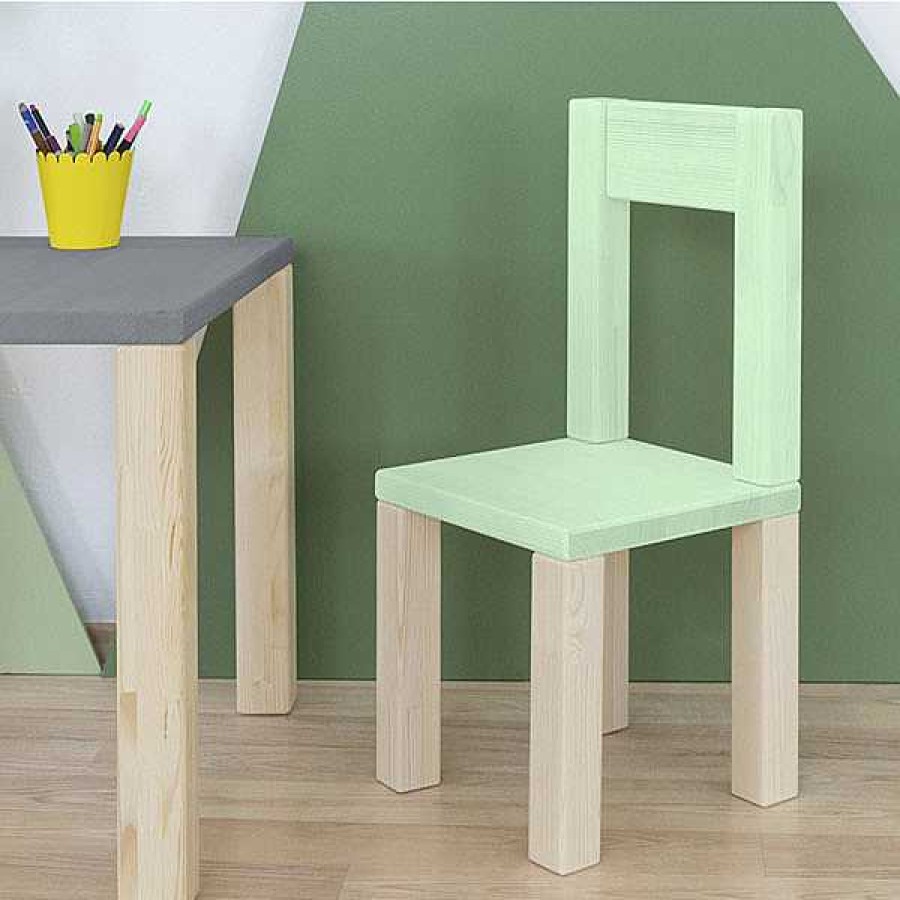 Muebles & Deco Eurekakids Mesas Y Sillas | Silla Infantil Opee Con Respaldo Verde