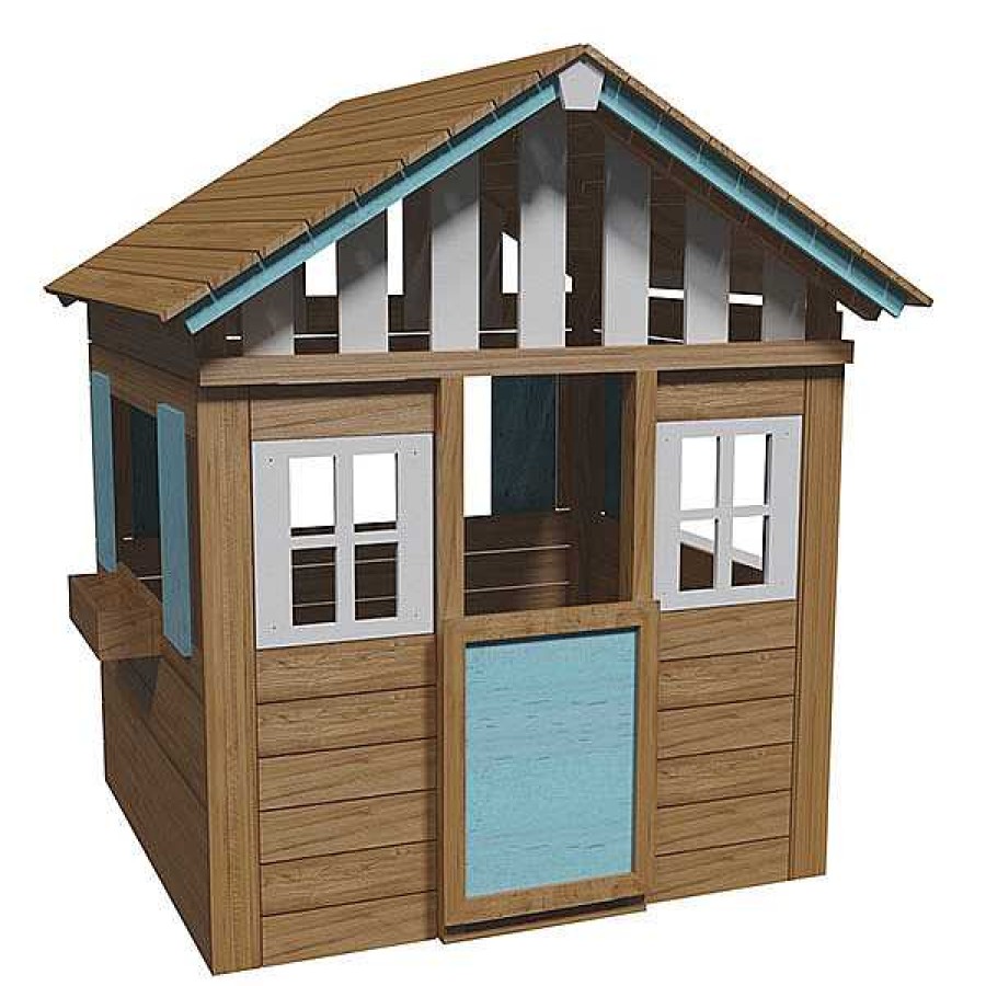 Exterior MASGAMES Casitas De Madera | Casita Lollipop Xl Azul Masgames