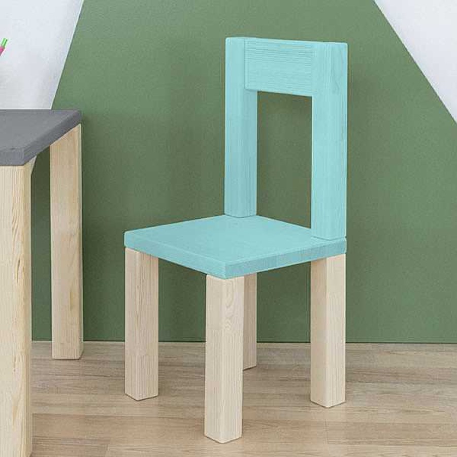 Muebles & Deco Eurekakids Mesas Y Sillas | Silla Infantil Opee Con Respaldo Turquesa