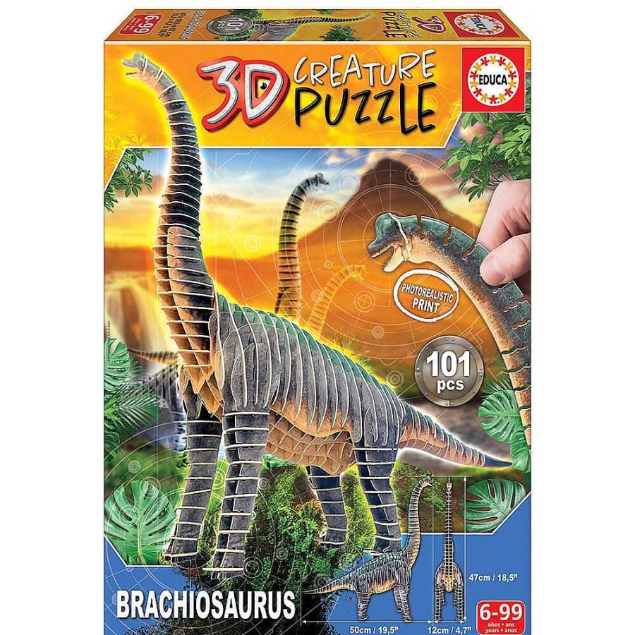 Educativos EDUCA BORRAS SA Puzles | Brachiosaurus 3D Creature Puzzle