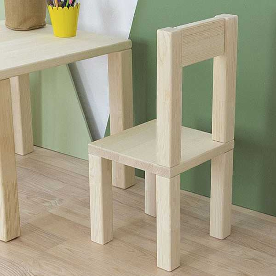 Muebles & Deco Eurekakids Mesas Y Sillas | Silla Infantil Opee Con Respaldo Natural