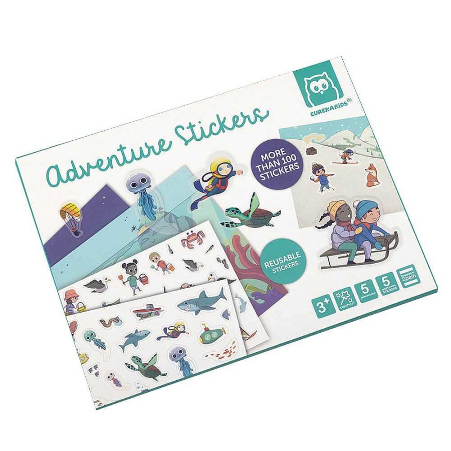 Creativos EUREKAKIDS Stickers Y Tatuajes | Libro De Pegatinas Reutilizables Adventure Stickers