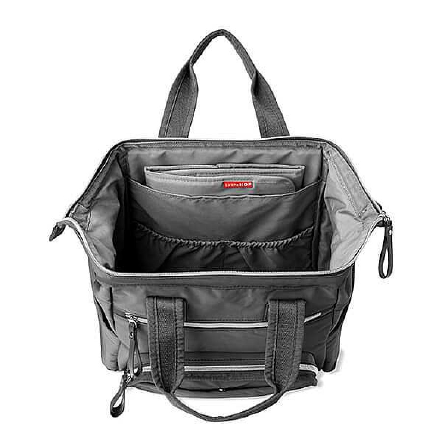 Beb S SKIP HOP Accesorios De Viaje, Paseo Y Seguridad | Mochila-Bolso-Cambiador Gris Con Apertura Amplia