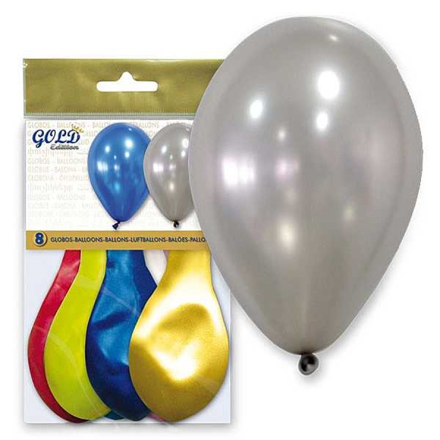 Muebles & Deco GLOBOLANDIA Fiestas Y Cumplea Os Infantiles | 8 Globos Metalizados Gold Edition Mix