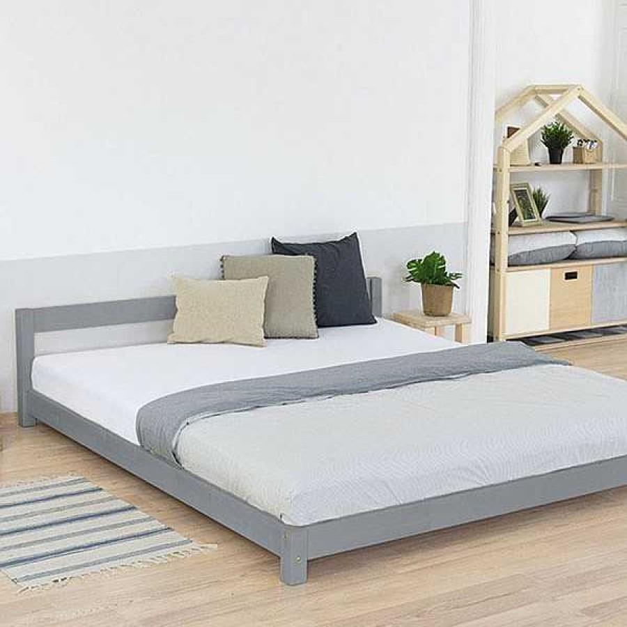 Muebles & Deco Eurekakids Camas, Cunas Y Literas | Cama Doble Comfy 160X200 Gris