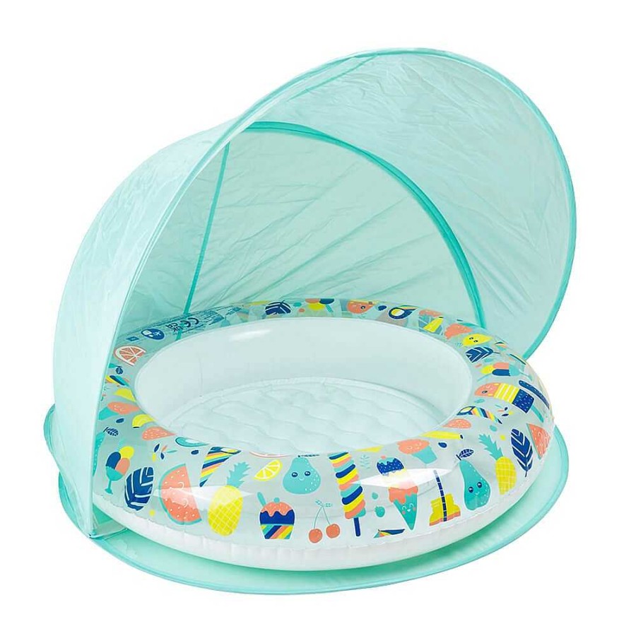 Exterior EUREKAKIDS Piscinas Y Complementos | Piscina Hinchable Para Beb S Con Parasol Hello Summer