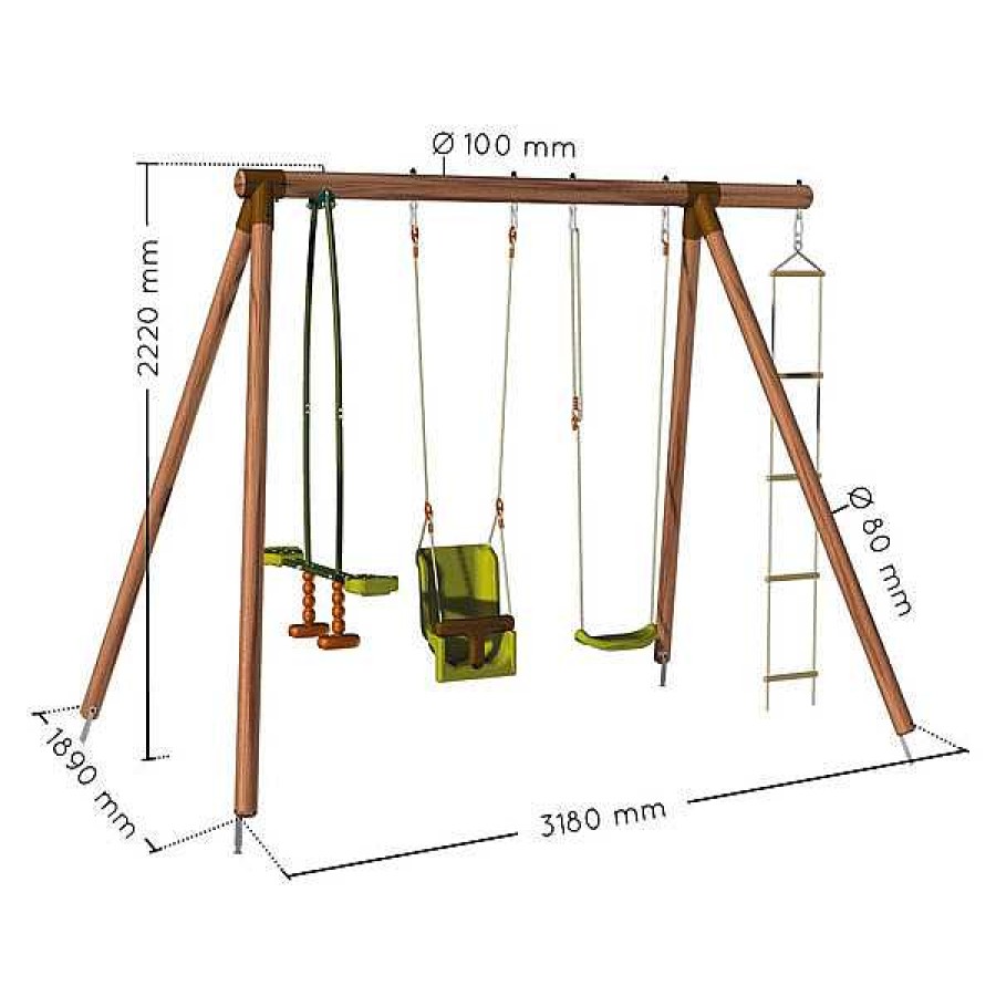 Exterior SOULET Columpios | Estructura De Columpio Suzon De Madera