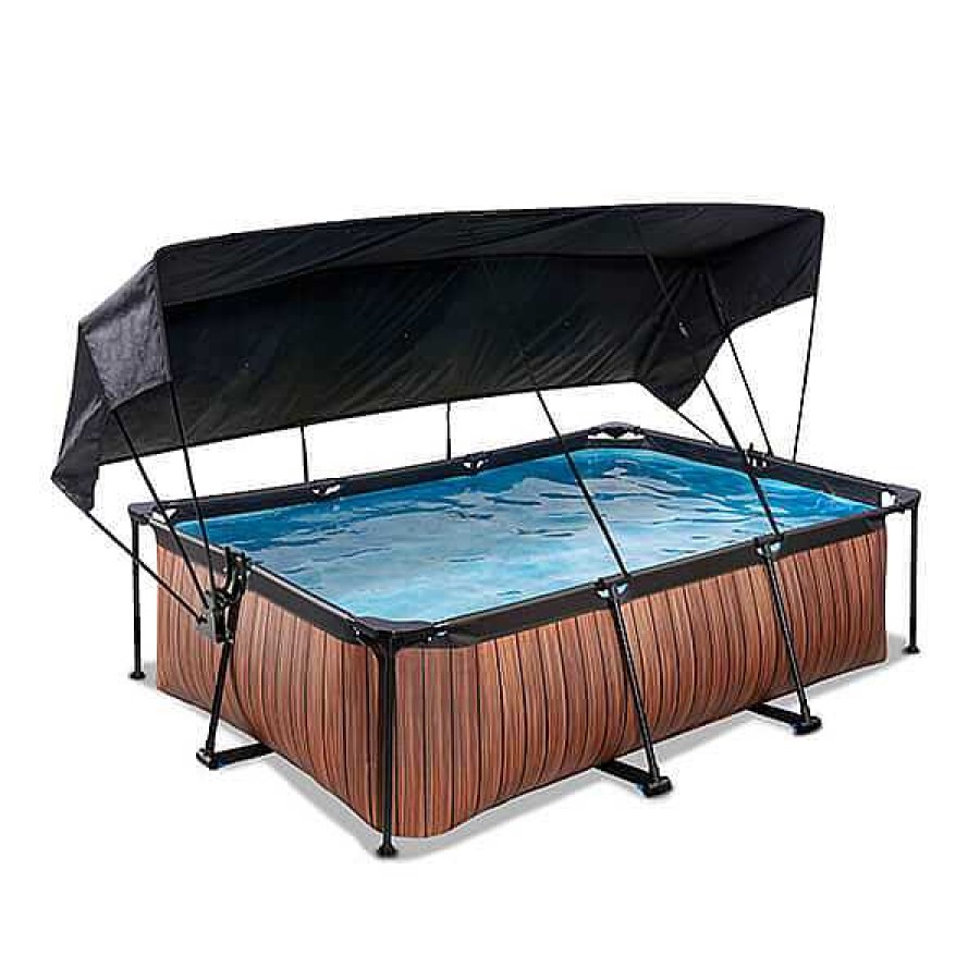 Exterior Exit Toys Piscinas Y Complementos | Piscina Rectangular De 220 X 150 X 65Cm Color Marr N