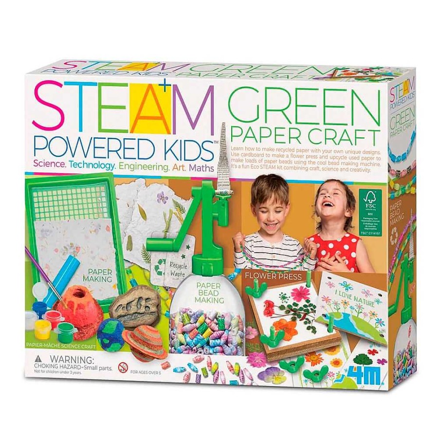 Educativos 4M Experimentos | Juegos Creativos Con Papel Reciclado Eco Steam Green Paper