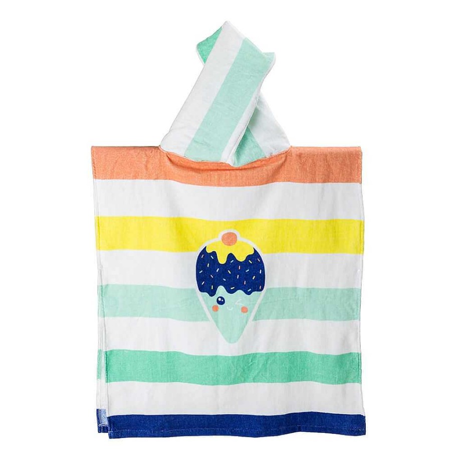 Exterior EUREKAKIDS Accesorios De Ba O | Poncho Toalla Para Ni Os Ideal Para Piscina Y Playa Hello Summer Stripes Poncho