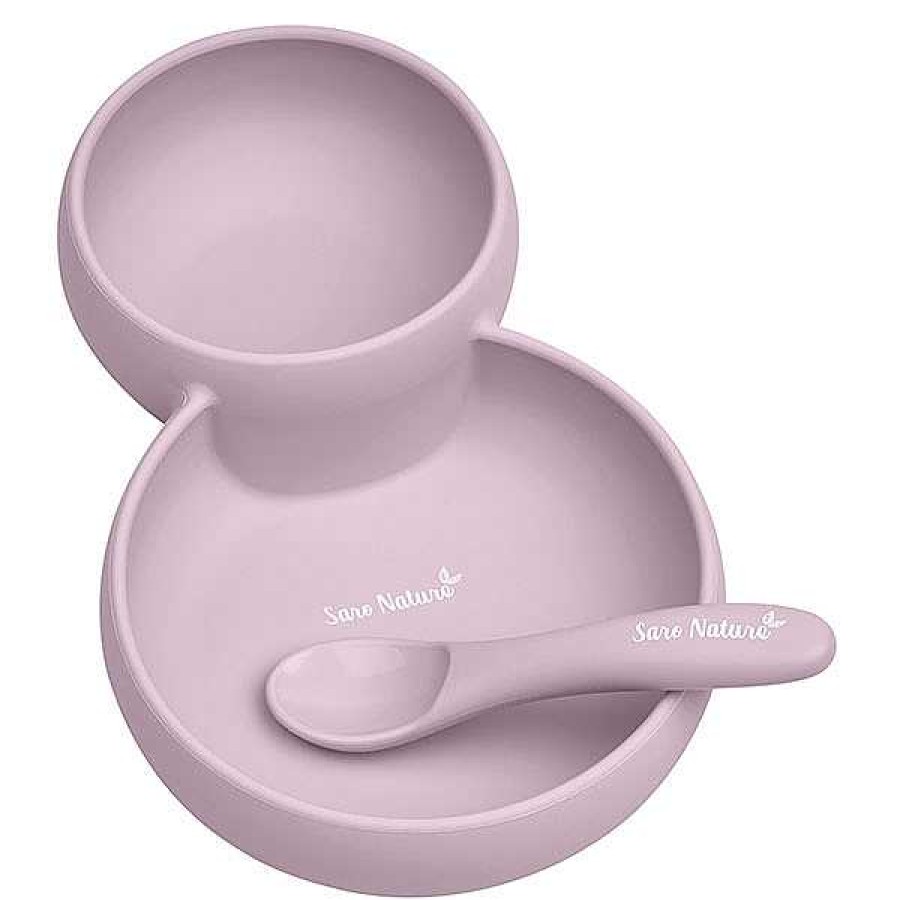 Beb S SARO Complementos Para Comer Y Alimentaci N | Set De Alimentaci N Silicona Twin Rosa