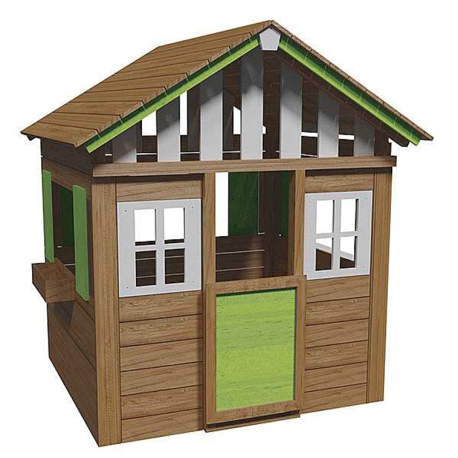 Exterior MASGAMES Casitas De Madera | Casita Lollipop Xl Verde Masgames